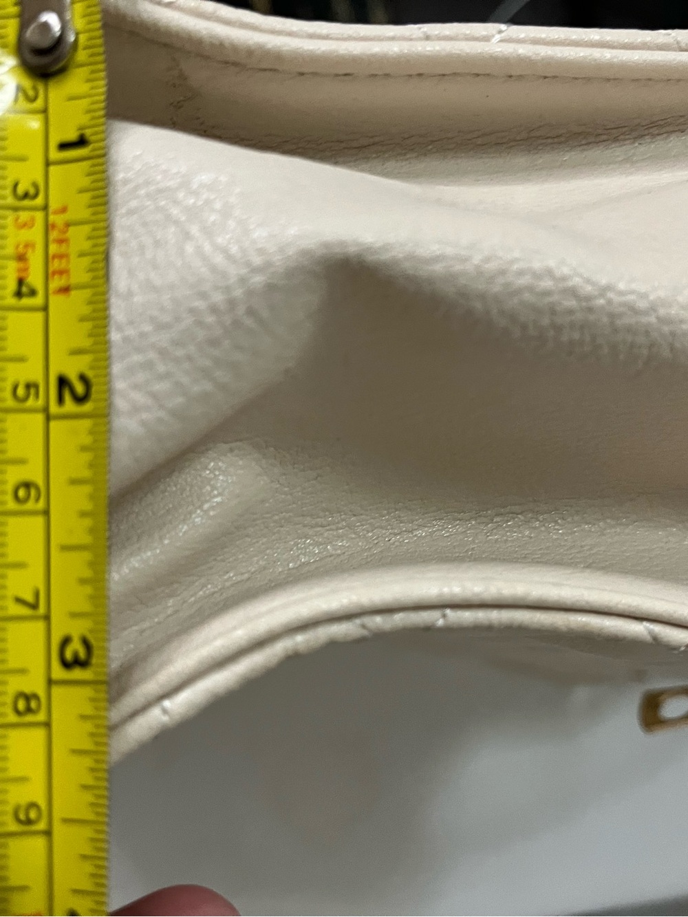 Quilted CC Top-Handle Tote in Cream with Gold Hardware - Picture 7 of 11